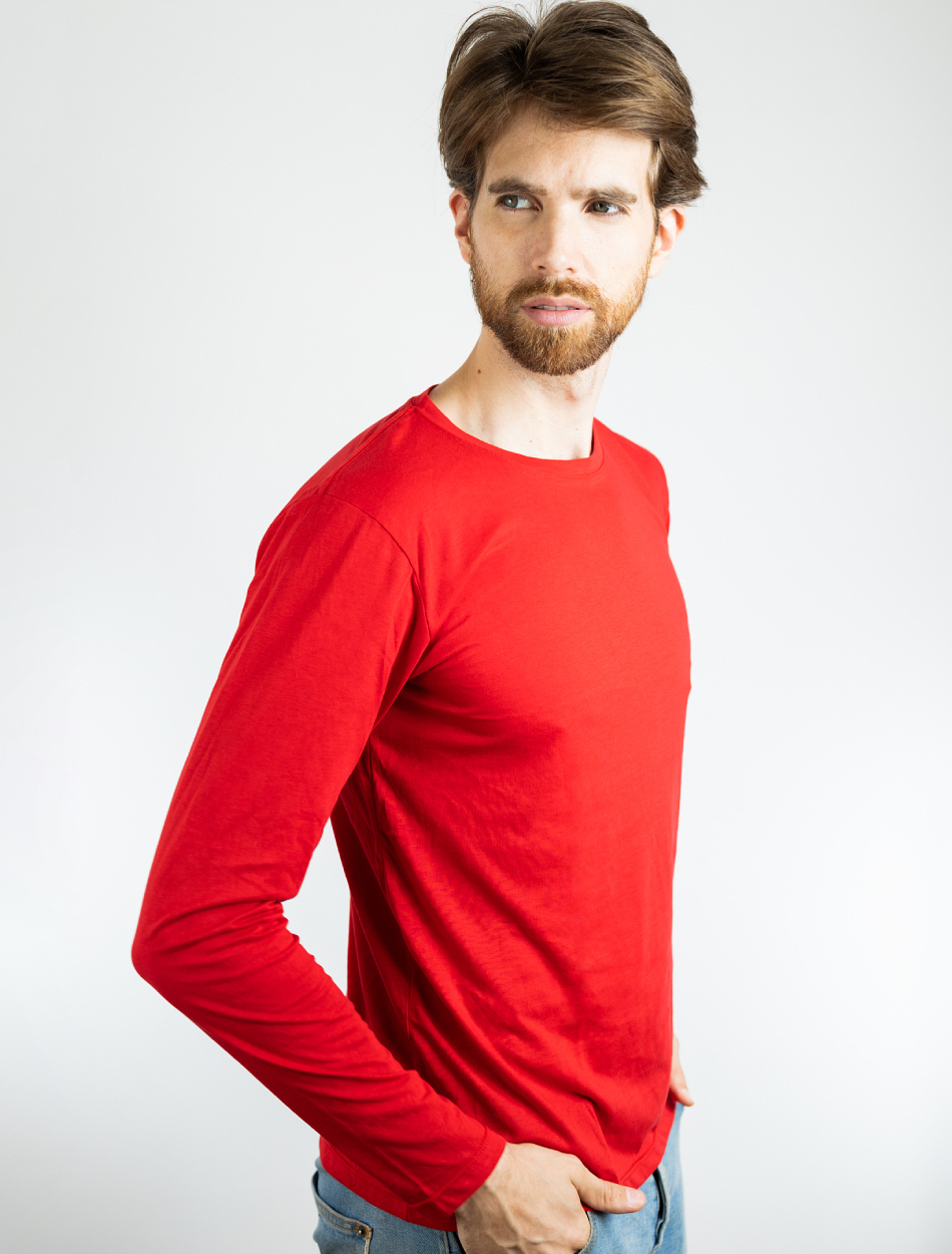 Camiseta Manga Larga Roja, Camisetas Premium