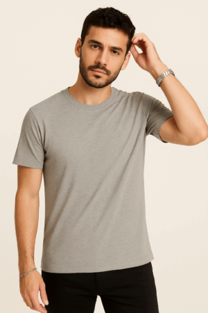 Camiseta Manga Corta Gris Acero